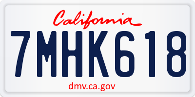 CA license plate 7MHK618
