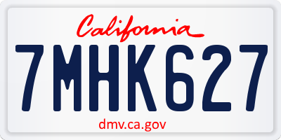 CA license plate 7MHK627