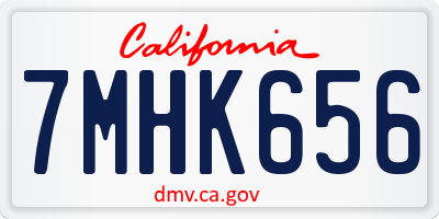 CA license plate 7MHK656
