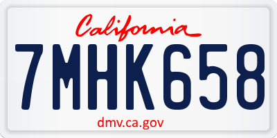 CA license plate 7MHK658