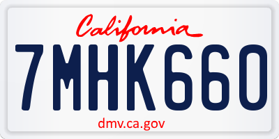 CA license plate 7MHK660