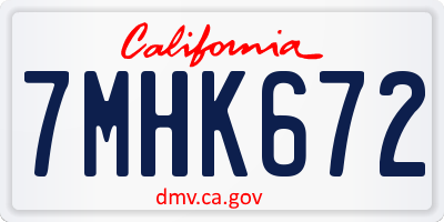 CA license plate 7MHK672