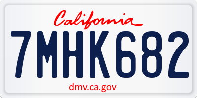 CA license plate 7MHK682