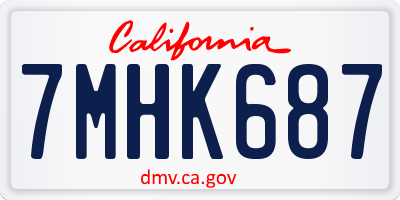CA license plate 7MHK687
