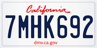 CA license plate 7MHK692