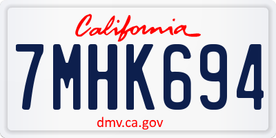 CA license plate 7MHK694
