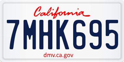 CA license plate 7MHK695