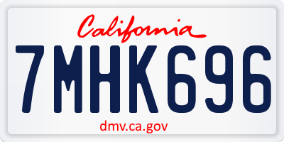 CA license plate 7MHK696