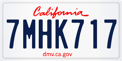 CA license plate 7MHK717