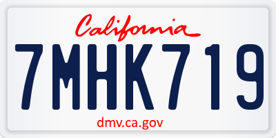 CA license plate 7MHK719