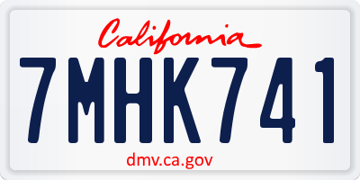CA license plate 7MHK741