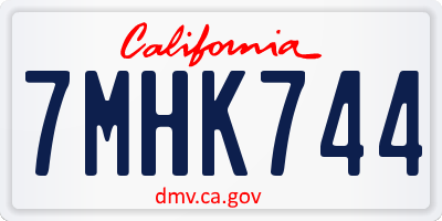 CA license plate 7MHK744