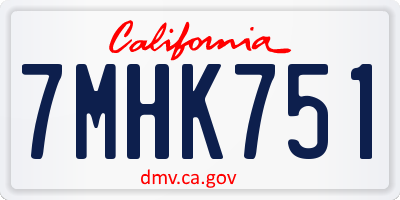 CA license plate 7MHK751
