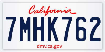 CA license plate 7MHK762