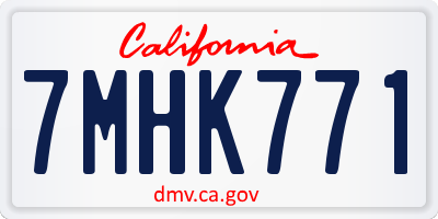 CA license plate 7MHK771
