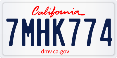 CA license plate 7MHK774