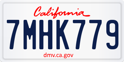 CA license plate 7MHK779