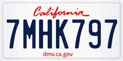 CA license plate 7MHK797