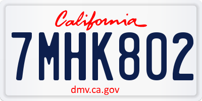 CA license plate 7MHK802