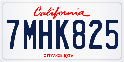 CA license plate 7MHK825