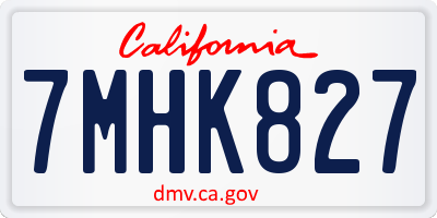 CA license plate 7MHK827