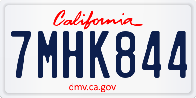 CA license plate 7MHK844
