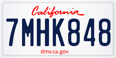 CA license plate 7MHK848