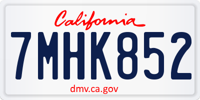 CA license plate 7MHK852