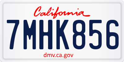 CA license plate 7MHK856