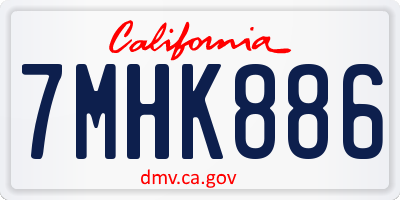 CA license plate 7MHK886
