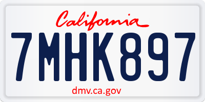 CA license plate 7MHK897