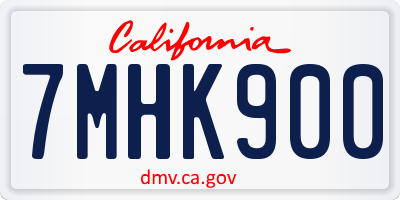 CA license plate 7MHK900