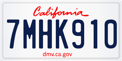CA license plate 7MHK910
