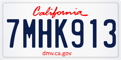 CA license plate 7MHK913