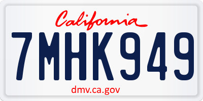 CA license plate 7MHK949