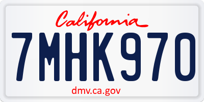 CA license plate 7MHK970
