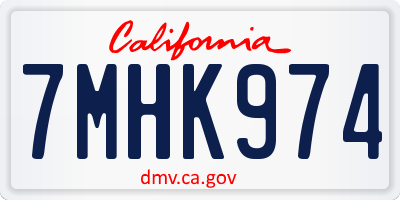 CA license plate 7MHK974