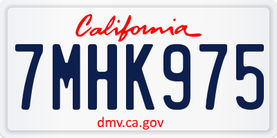 CA license plate 7MHK975