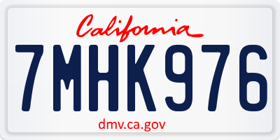 CA license plate 7MHK976