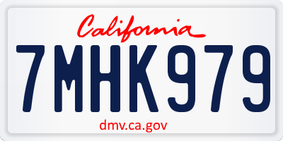 CA license plate 7MHK979