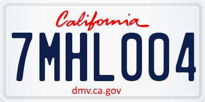 CA license plate 7MHL004