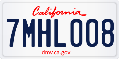 CA license plate 7MHL008