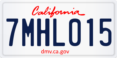 CA license plate 7MHL015