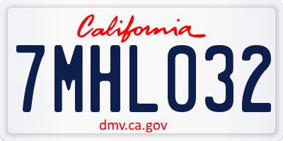 CA license plate 7MHL032