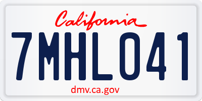 CA license plate 7MHL041