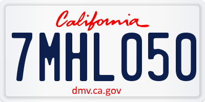 CA license plate 7MHL050