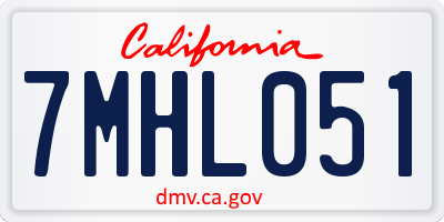 CA license plate 7MHL051