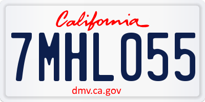 CA license plate 7MHL055