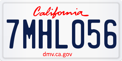 CA license plate 7MHL056