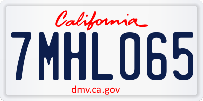 CA license plate 7MHL065